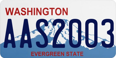 WA license plate AAS2003