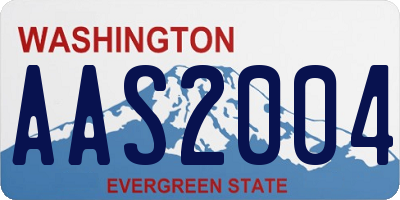 WA license plate AAS2004