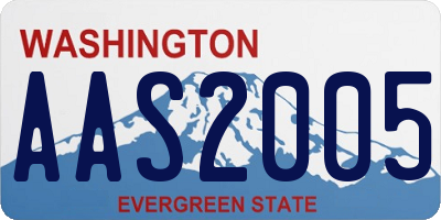 WA license plate AAS2005