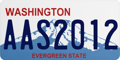 WA license plate AAS2012
