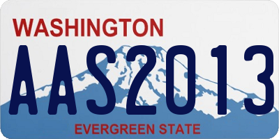 WA license plate AAS2013