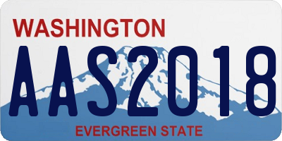 WA license plate AAS2018