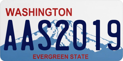 WA license plate AAS2019