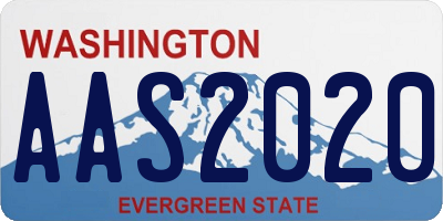 WA license plate AAS2020