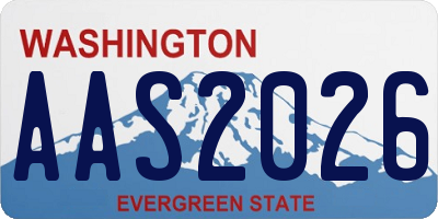 WA license plate AAS2026