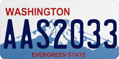WA license plate AAS2033