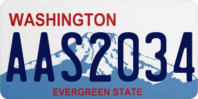 WA license plate AAS2034