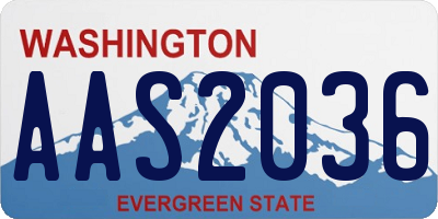WA license plate AAS2036