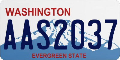 WA license plate AAS2037