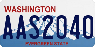 WA license plate AAS2040