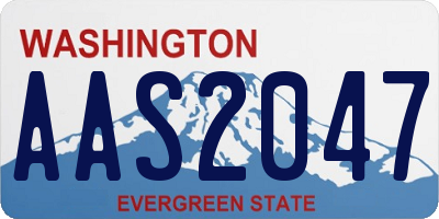 WA license plate AAS2047