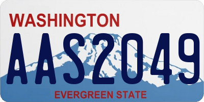 WA license plate AAS2049