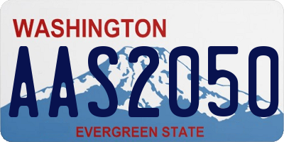 WA license plate AAS2050
