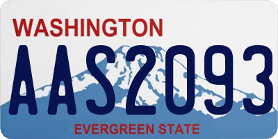 WA license plate AAS2093