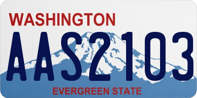 WA license plate AAS2103