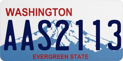 WA license plate AAS2113