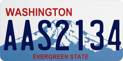 WA license plate AAS2134