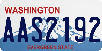 WA license plate AAS2192