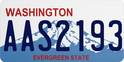WA license plate AAS2193