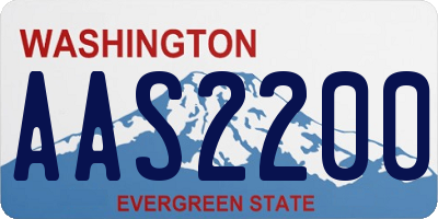 WA license plate AAS2200