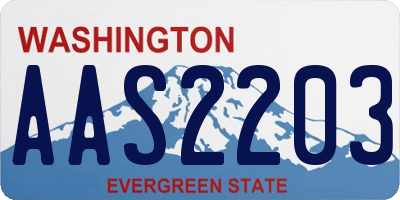 WA license plate AAS2203