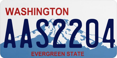 WA license plate AAS2204