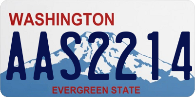 WA license plate AAS2214