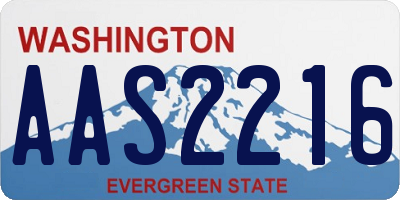 WA license plate AAS2216