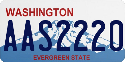 WA license plate AAS2220