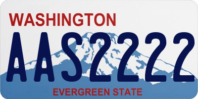 WA license plate AAS2222