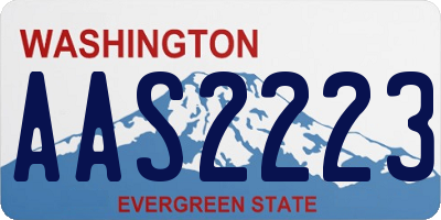 WA license plate AAS2223