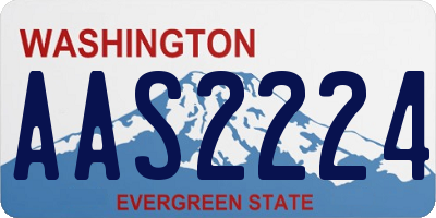 WA license plate AAS2224