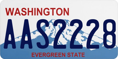 WA license plate AAS2228