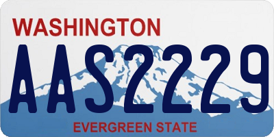 WA license plate AAS2229