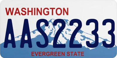 WA license plate AAS2233