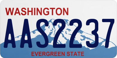 WA license plate AAS2237