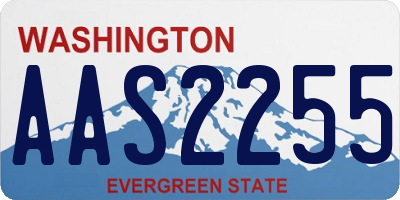 WA license plate AAS2255