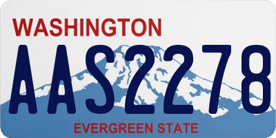 WA license plate AAS2278