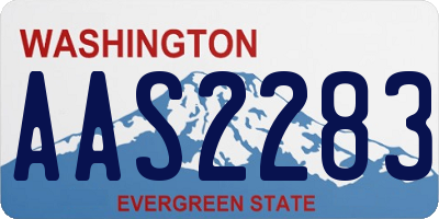 WA license plate AAS2283