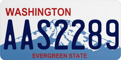 WA license plate AAS2289