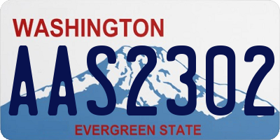 WA license plate AAS2302