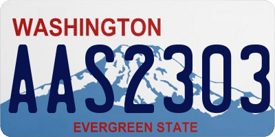 WA license plate AAS2303