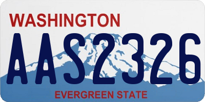 WA license plate AAS2326