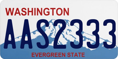 WA license plate AAS2333