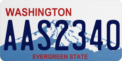 WA license plate AAS2340