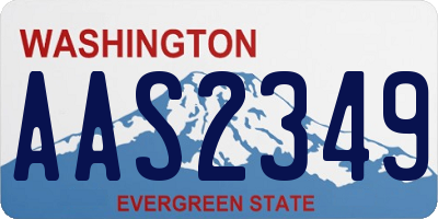 WA license plate AAS2349