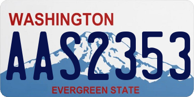 WA license plate AAS2353