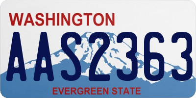 WA license plate AAS2363