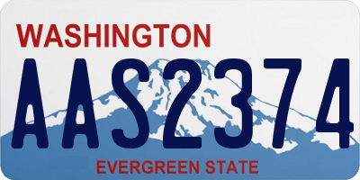 WA license plate AAS2374