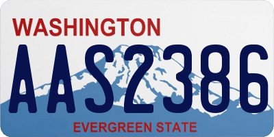 WA license plate AAS2386